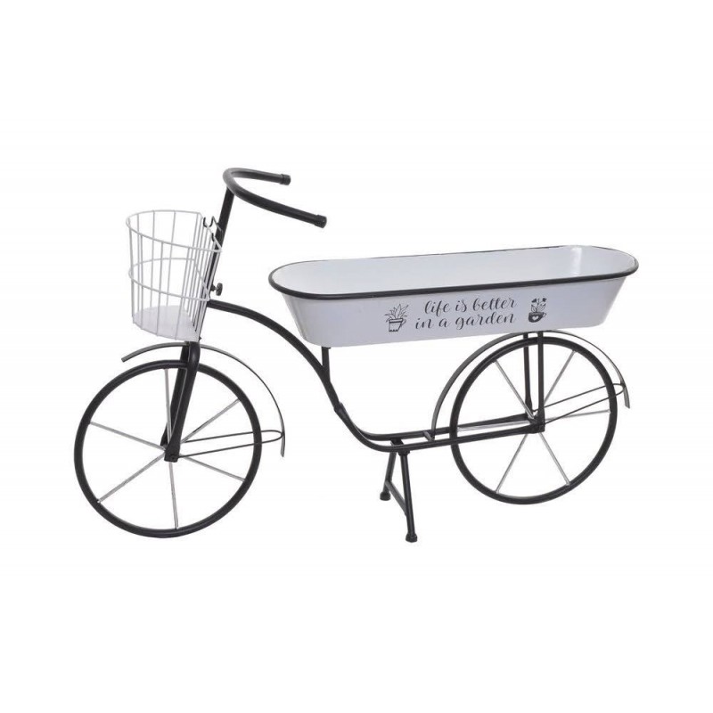 Metalowy kwietnik rower..102cmLx34,5cmWx62cmH..1-0 pcs......BLACK-WHITE