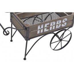 Metalowy wózek ze skrzynką..63cmLx32,5cmWx36cmH..1-0 pcs......BLACK-BROWN