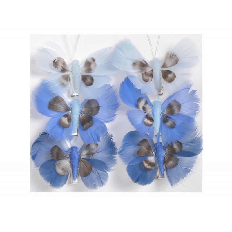 Motyl na klipie 6szt-kpl..6cmH...BLUE