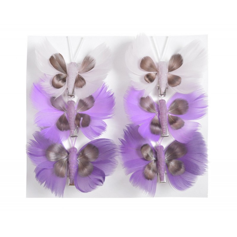 Motyl na klipie 6szt-kpl..6cmH...PURPLE