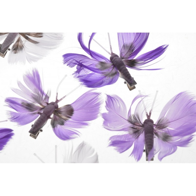 Motyl na klipie 6szt-kpl..6cmH...PURPLE