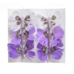 Motyl na klipie 6szt-kpl..6cmH...PURPLE