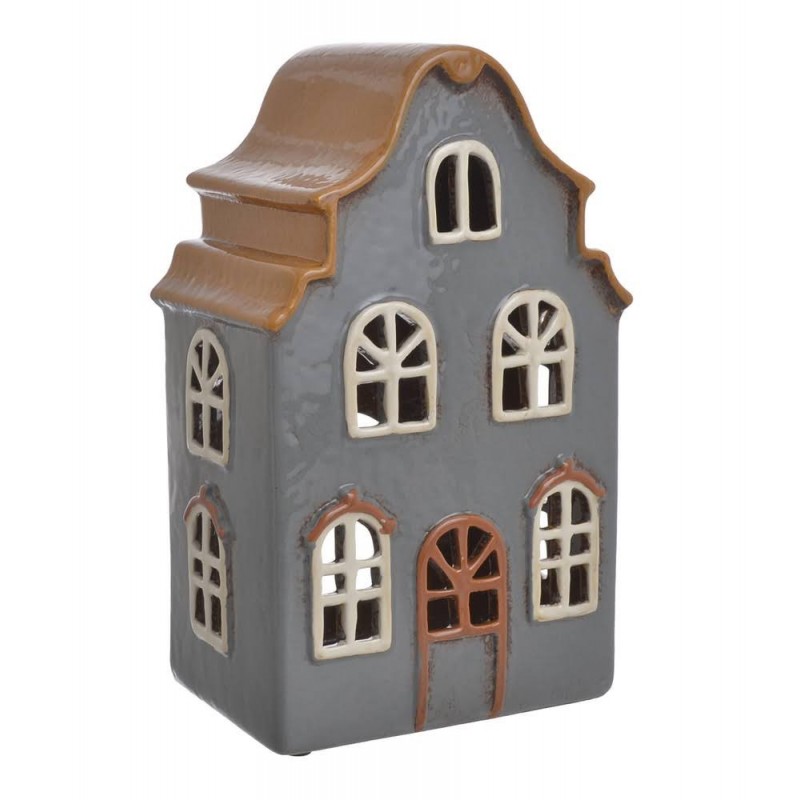 Domek ceramiczny...26,5cmH....BLUE-BROWN