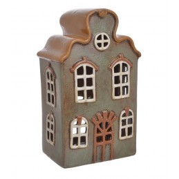 Domek ceramiczny...28cmH...GREEN-BROWN