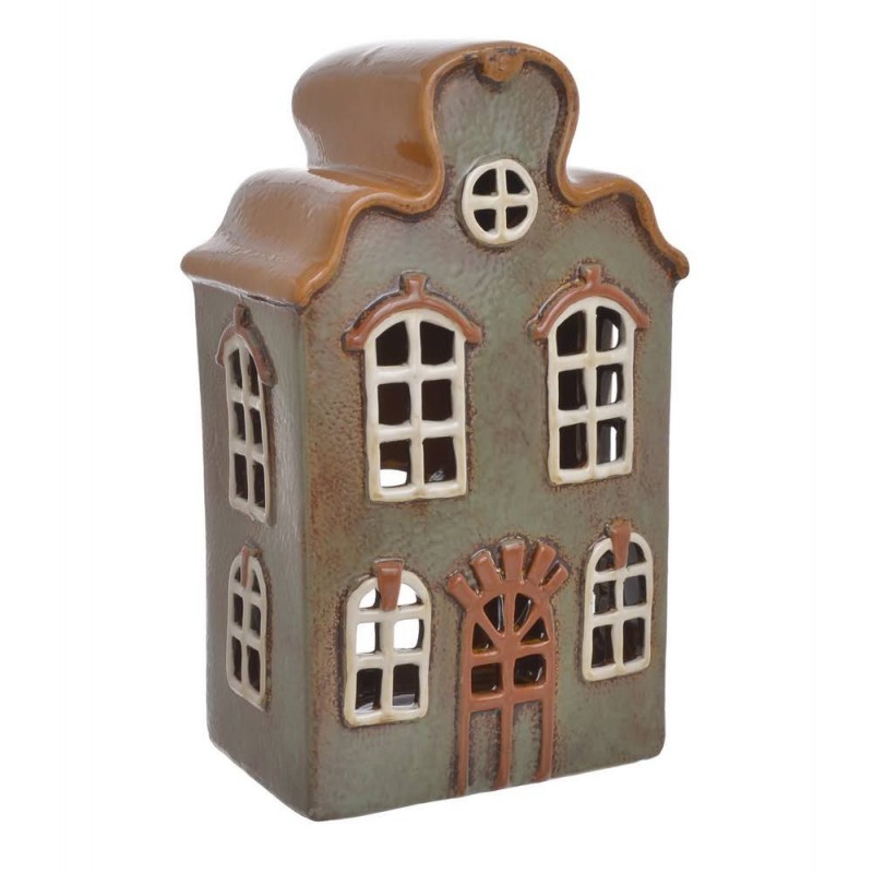 Domek ceramiczny...28cmH...GREEN-BROWN