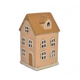 Domek ceramiczny..13,5cmLx13cmWx23cmH..6-1 pcs......BEIGE-BROWN