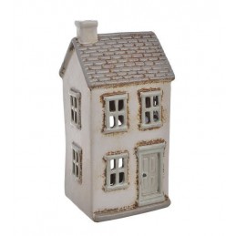 Domek ceramiczny..19cmH..24-1 pcs......CREAM-GREY