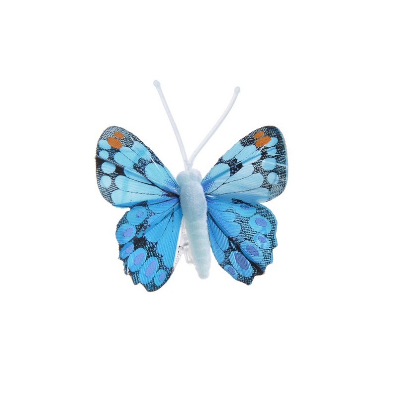 Motyl 5cm na klipie 24szt..5cm...BLUE