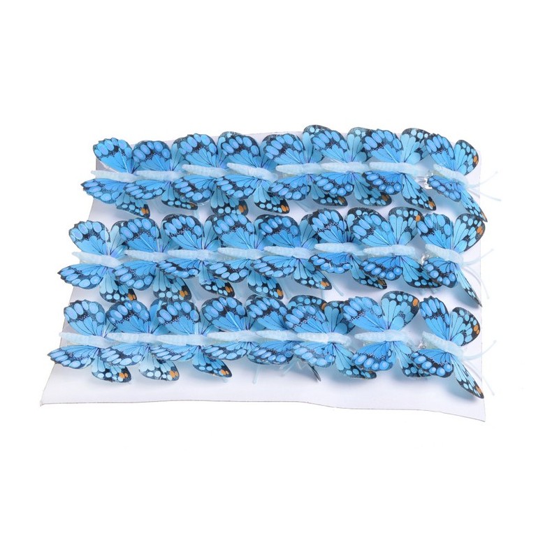 Motyl 5cm na klipie 24szt..5cm...BLUE