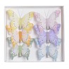 Motyle na klipie 8cm 6szt-kpl......SET 6 COL