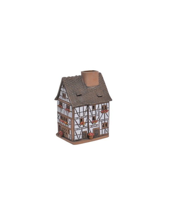 Domek ceramiczny..8,5cmLx10,5cmWx15cmH..1-1 pcs......BR-W-R