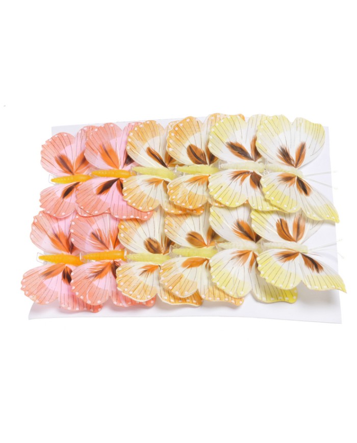 Motyl 10cm z klipem krt-12szt_30box_multicolor-pe-yl