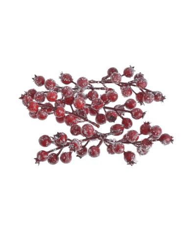 Ośnieżone mini gałązki głogu 6szt-pacz..12cm..240-24 bags..6 pcs-bag....162 RED