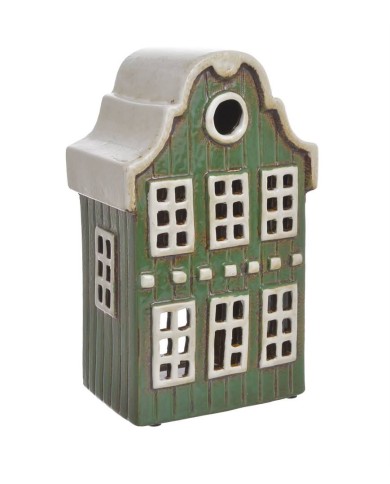 Domek ceramiczny...15cmLx10cmWx25cmH...1-12 pcs...GREEN-WHITE