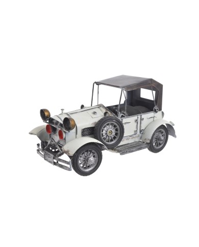 Metalowy samochód retro..28.5cmLx13,5cmWx14,5cmH....WHITE-BLACK