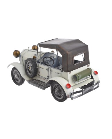 Metalowy samochód retro..28.5cmLx13,5cmWx14,5cmH....WHITE-BLACK