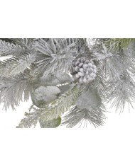 Ośnieżony wianek z szyszkami..60cm..6-0 pcs......GREEN-WHITE.