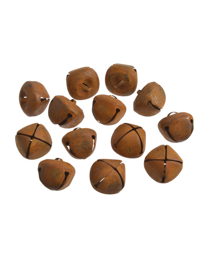 Dzwonki metalowe 3cm, 12szt-pacz RUSTY..3cm∅ x 2,8cmH..144-12 bags..12 pcs-bag....RUSTY