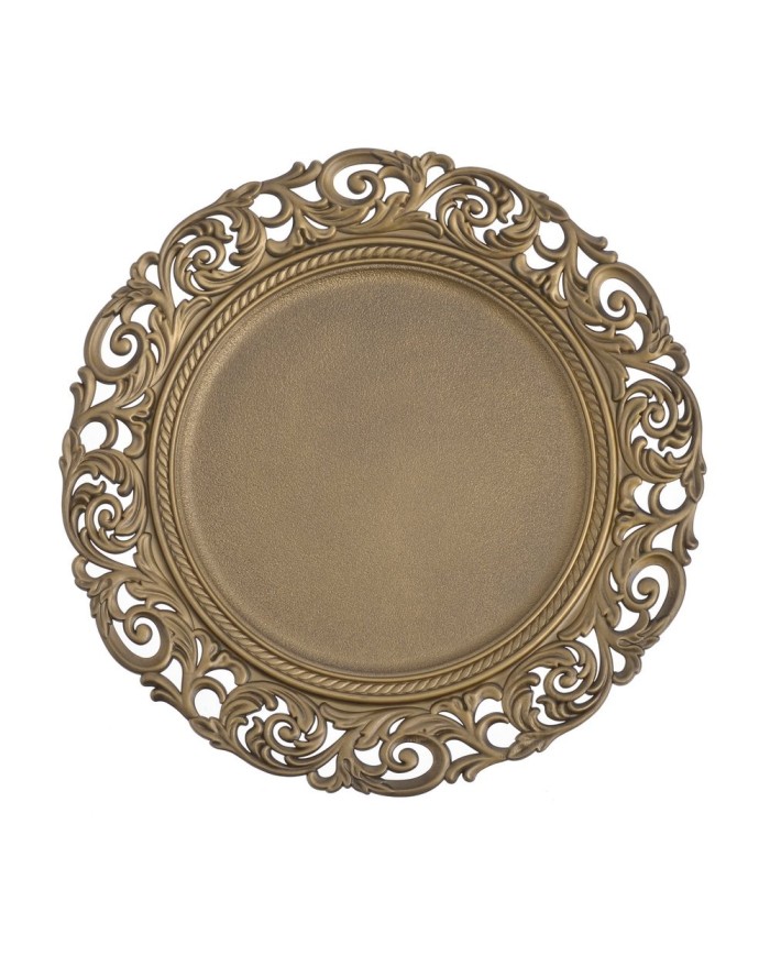 Talerz dekoracyjny 33cm..33cm∅ x 2cmH..24-24 pcs......GOLD+BLACK