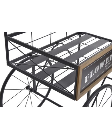 Metalowy kwietnik wózek..100cmL x 57cmW x 175cmH..1-1 pcs......BLACK