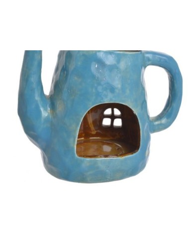 Dzbanek domek ceramiczny..17,5cmL x 10cmW x 19,5cmH..12-1 pcs......BLUE