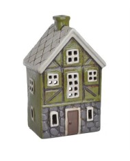 Domek ceramiczny...21,5cmH....GREEN-GREY