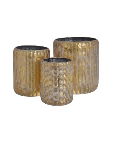 Osłonka metalowa 3szt-kpl..(18cm∅x23cmH), (22,,5cm∅,27cmH), (29,5cm∅x31,5cmH)..4-4 sets..3 pcs-set....GOLD