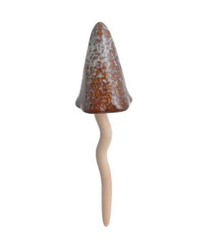 Grzyb ceramiczny z ruchomym kapeluszem H28,5cm..7,5cm∅ x 28,5cmH..36-6 pcs......BROWN-BEIGE