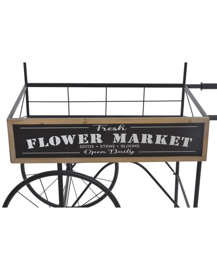 Metalowy kwietnik wózek..167cmL x 79cmW x 132,5cmH..1-1 pcs......BLACK-NATURAL