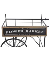 Metalowy kwietnik wózek..167cmL x 79cmW x 132,5cmH..1-1 pcs......BLACK-NATURAL