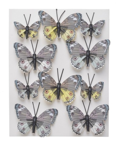 Motylki na klipie 10szt-kpl..(5cmLx0,5cmWx5cmH), (7,5cmLx0,5cmWx6-6,5cmH)..80-80 sets..10 pcs-set....BEIGE