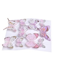 Motylki na klipie 10szt-kpl..(5cmLx0,5cmWx5cmH), (7,5cmLx0,5cmWx6-6,5cmH)..80-80 sets..10 pcs-set....BEIGE