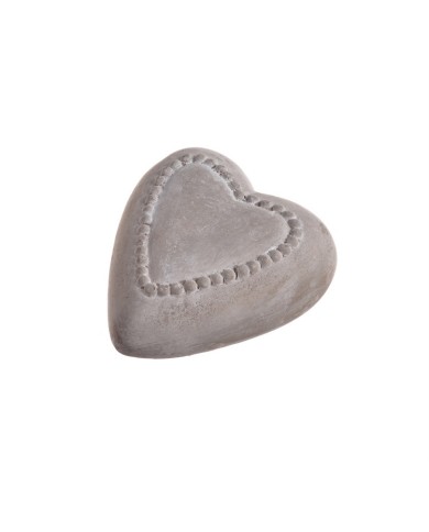 Serce z kropkami..9,5cm..36-1 pcs......GREY  - wyrób betonowy