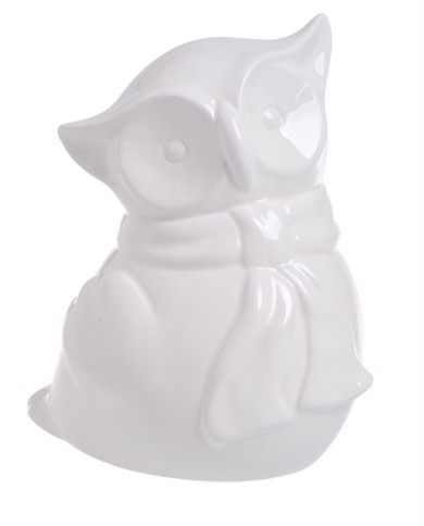 Sowa ceramiczna H16cm_24-6pcs_wh