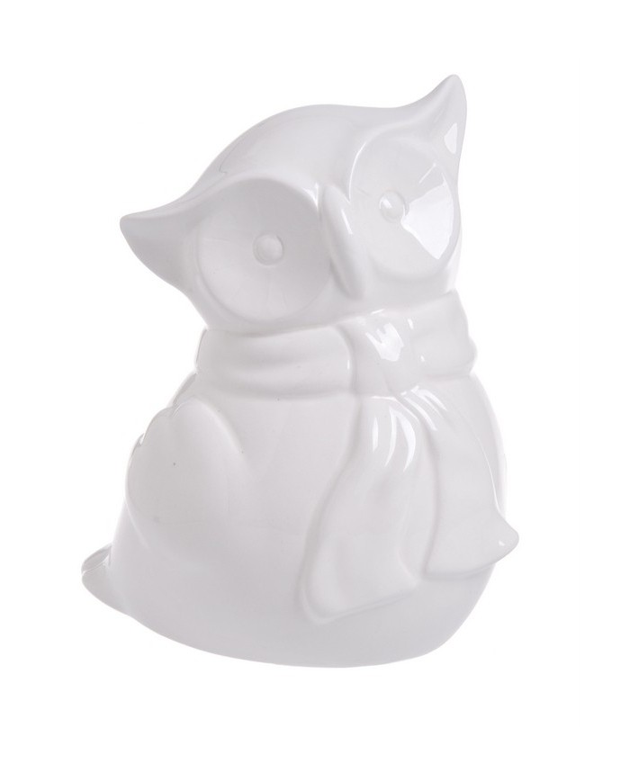 Sowa ceramiczna H16cm_24-6pcs_wh