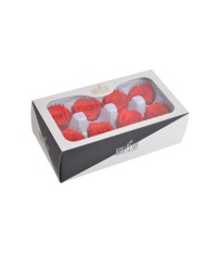 Główki róż stabilizowanych 8szt-pacz - suszony kwiat..4cmØx4cmH..24-24 bags..8 pcs-bag....RED