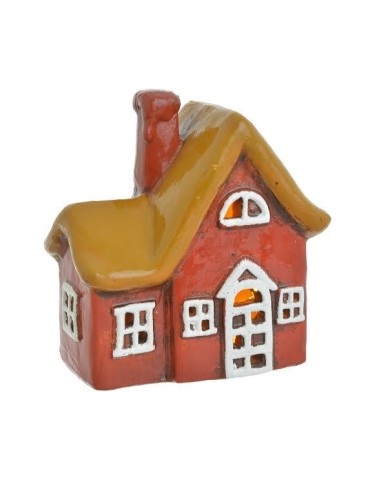 Domek ceramiczny H13cm LED, baterie 2xLR44 w zestawie