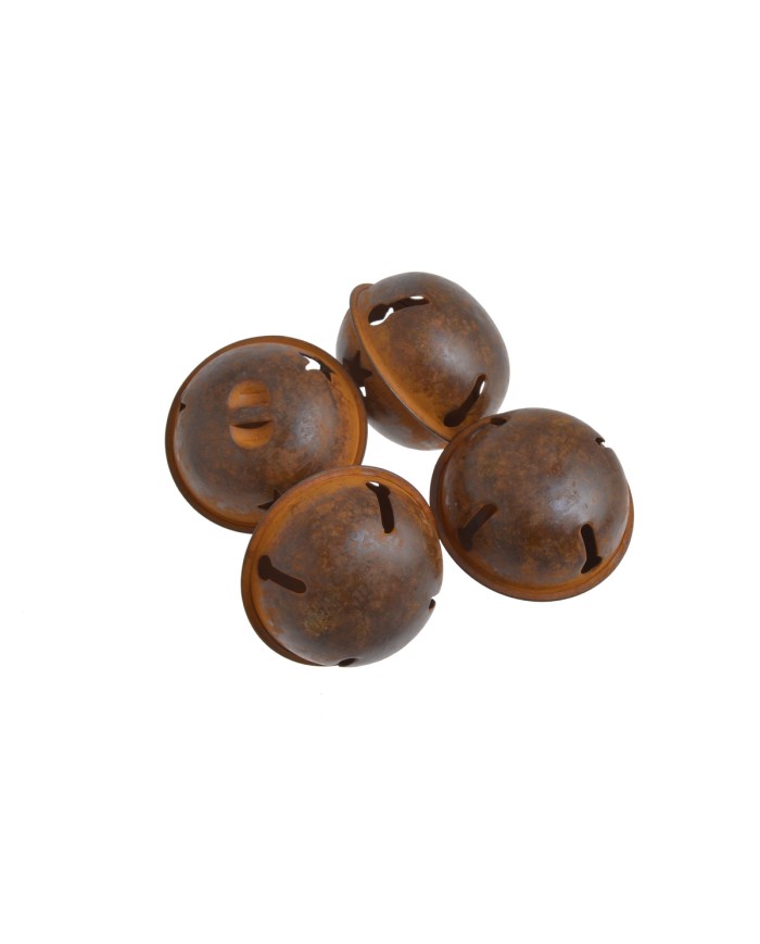 Dzwonki zawieszki metalowe 5cm 4szt w kart. RUSTY..5cm∅x5cmH...RUSTY