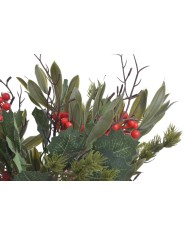 Bukiet z ostrokrzewem ..40cm..180-18 pcs......GREEN-RED