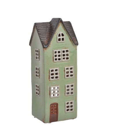 Domek ceramiczny...22,5cmH....LT.GREEN-GREY