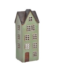 Domek ceramiczny...22cmH.....BLUE-BROWN