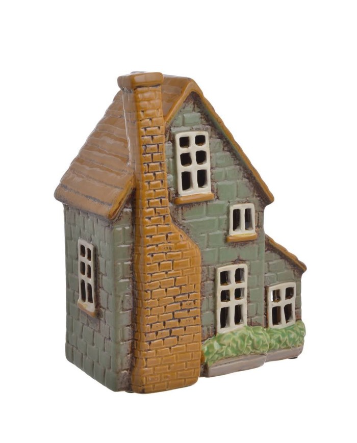 Domek ceramiczny...22cmH.....BLUE-BROWN