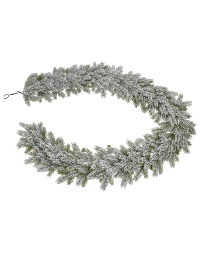 Ośnieżona girlanda iglasta ..190cm..18-6 pcs......GREEN-WHITE