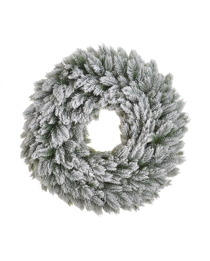 Ośnieżony wianek iglasty ..52cm..18-3 pcs......GREEN-WHITE