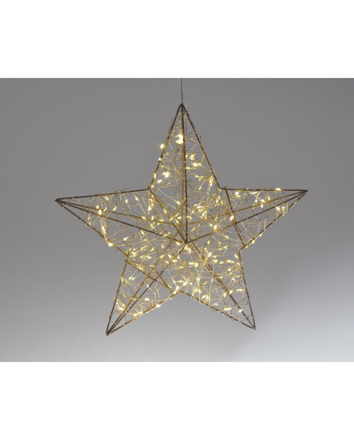 Gwiazda ledowa 30cm, 4.5V -6W, IP44, kabel 5m, timer.....CREAM WARM WHITE