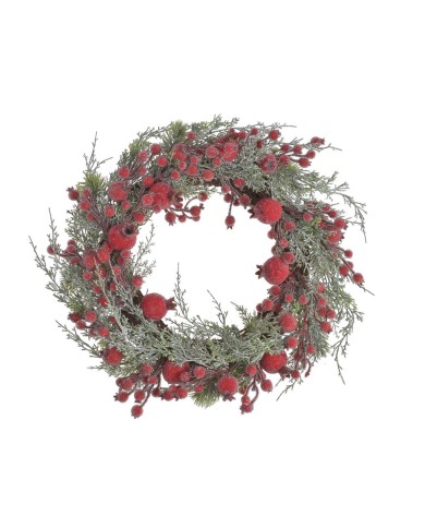 Wianek świąteczny z granatem..45cmØ..6-1 pcs......GREEN-RED