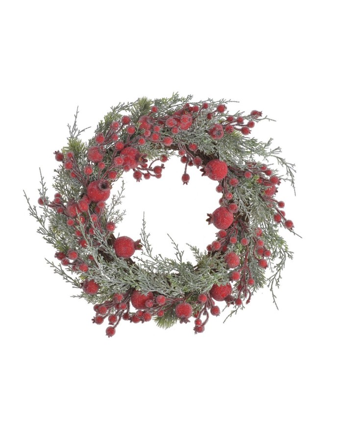 Wianek świąteczny z granatem..45cmØ..6-1 pcs......GREEN-RED