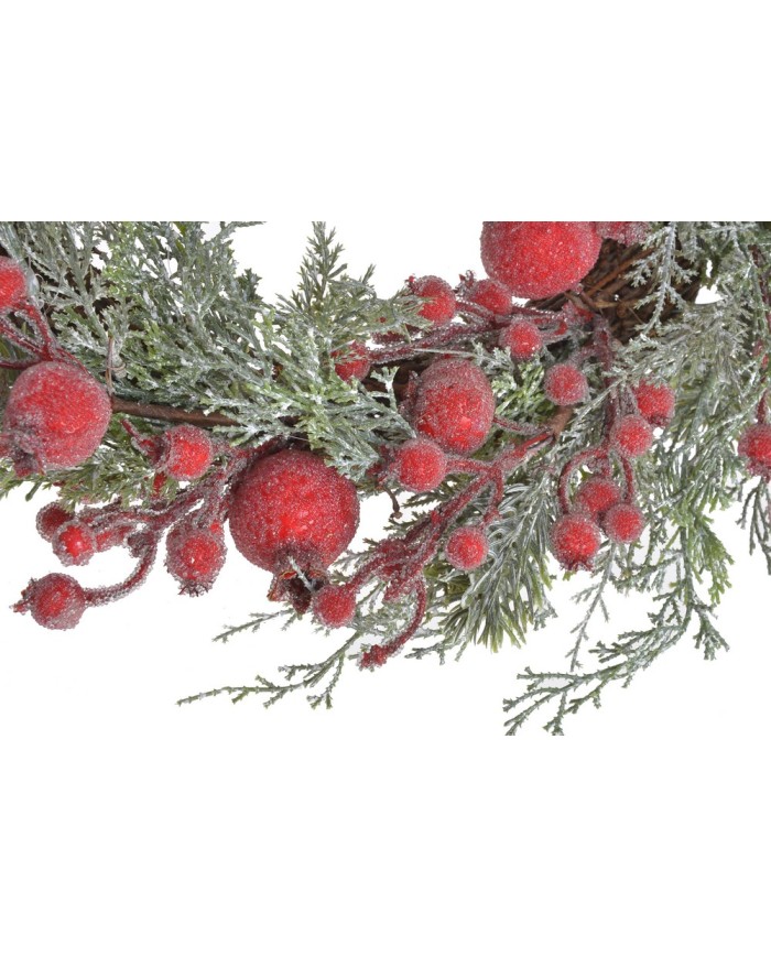 Wianek świąteczny z granatem..45cmØ..6-1 pcs......GREEN-RED