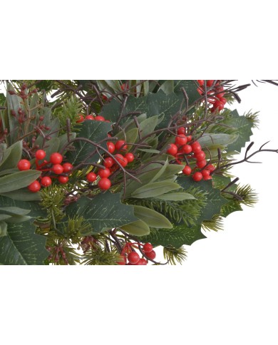 Wianek z ostrokrzewem..45cm..36-9 pcs......GREEN-RED