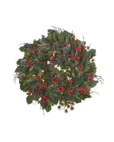 Wianek z ostrokrzewem..45cm..36-9 pcs......GREEN-RED